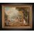 Dipinto antico olio su tela raffigurante il pellegrinaggio a Citera. Francia XIX secolo.