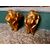 Coppia di teste di angeli in legno dorato, XIX sec