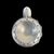 Tastevin in argento sbalzato con decori geometrici e stemma nobiliare.