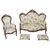 Set da salotto antico divano poltrona poggiapiedi in noce Luigi Filippo sec XIX PREZZO TRATTABILE