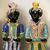 Mondovi &#39;(?) Ancient and rare pair of men and women of polychrome pottery servants     