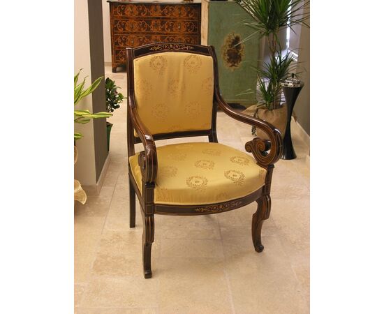 Set of 4 Charles X armchairs     