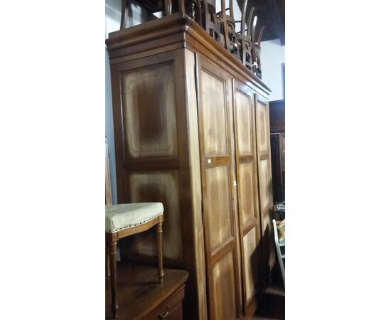 3-door wardrobe in solid walnut...