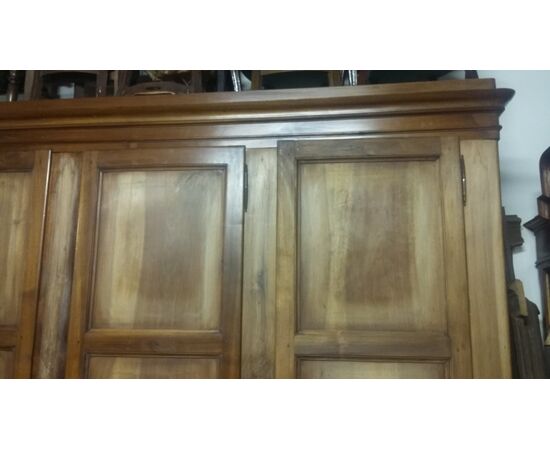 3-door wardrobe in solid walnut...