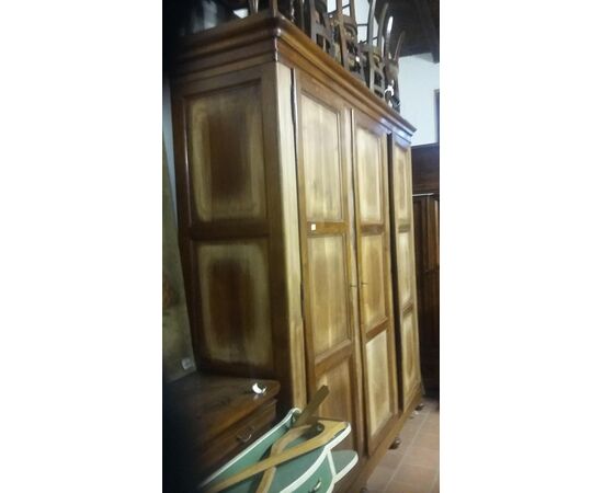 3-door wardrobe in solid walnut...