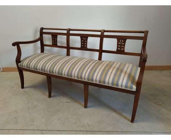 Divano impero in noce - primi 800 - sofà divanetto - restaurato!