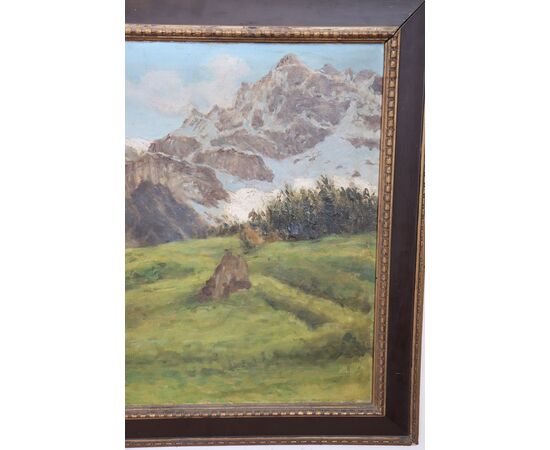 Dipinto olio su tela prima metà secolo XX, Paesaggio di montagna PREZZO TRATTABILE