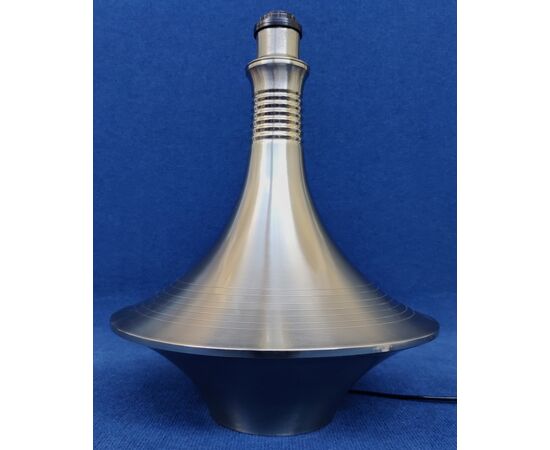 Grande lampada da tavolo in acciaio -cm 48 h- Italia anni '70