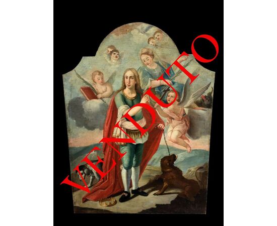 Large oil painting on canvas depicting San Vito era: 600     