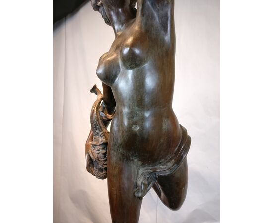 Da un modello di Giambologna, Maestosa Dea Fortuna - H 230 cm - Bronzo, fusione a cera persa - Inizio '900 - Venezia