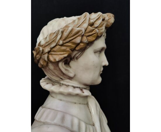 Bellissimo busto in marmo di Carrara con base in Bronzo - Napoleone Bonaparte - H 58 cm