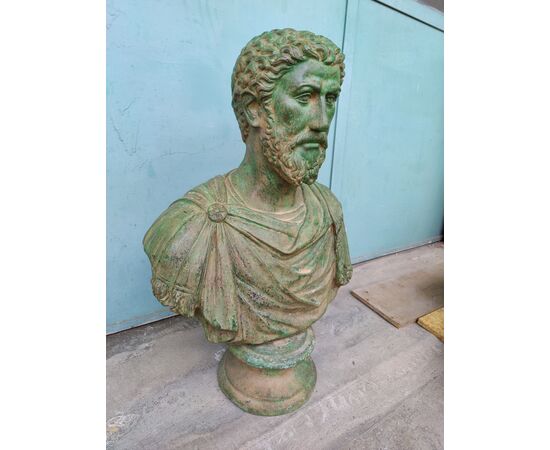 Busto in bronzo raffigurante filosofo romano - H 75 cm - Venezia