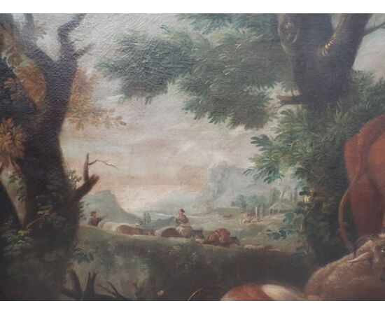Landscape with shepherdess and her herds.     