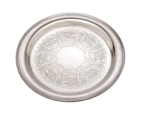 Vassoio tondo in silver plate firmato GORHAM - O/3505 -