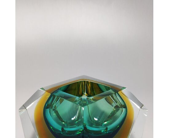 1960s Gorgeous Green Ashtray or Catchall by Flavio Poli for Seguso. Made in Italy