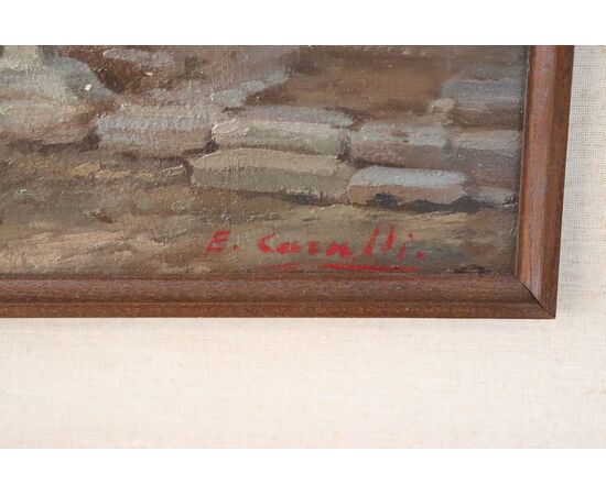 Dipinto olio su tela del secolo XX, cascinale, firmato PREZZO TRATTABILE