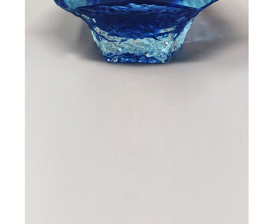 1960s Astonishing Blue Ashtray or Vide Poche By Flavio Poli for Seguso