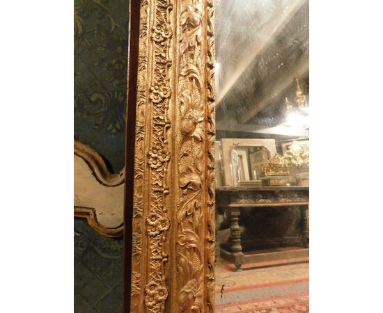 specc417 - specchiera in legno dorata, epoca '800, cm L 85 x H 146