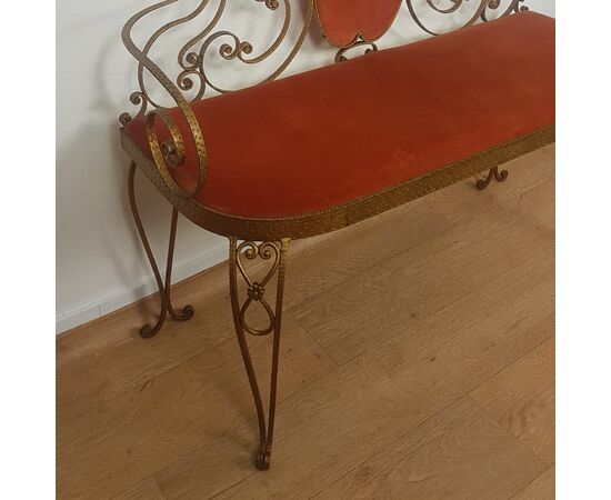 PierLuigi Colli vintage sofa in gilded iron     