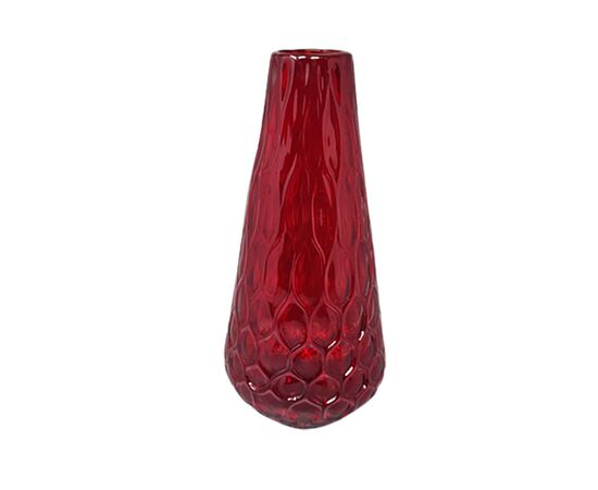 1960s Gorgeous Red Vase in Murano Glass By Ca dei Vetrai. Made in Italy