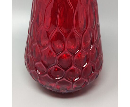 1960s Gorgeous Red Vase in Murano Glass By Ca dei Vetrai. Made in Italy