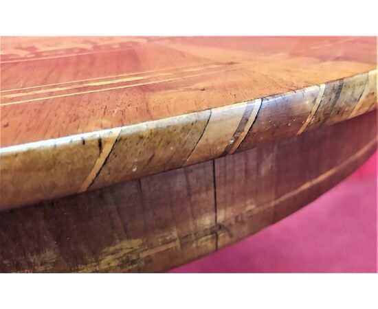 Small round inlaid coffee table