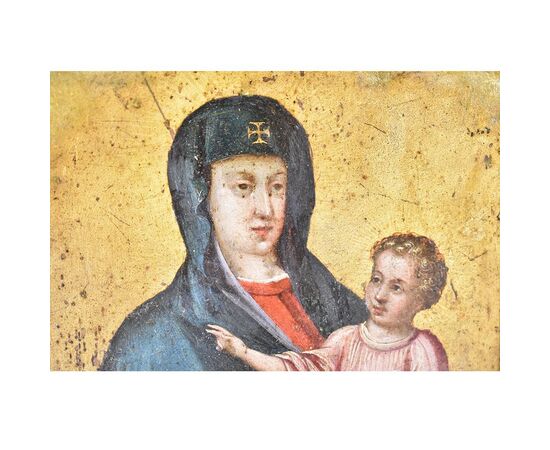 ANCIENT PAINTINGS, LITTLE RAMINO WITH MADONNA AND CHILD, SEVENTEENTH CENTURY, OIL ON COPPER. (QREL322)     