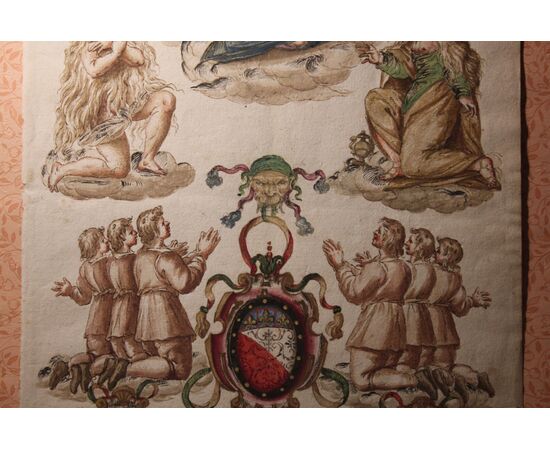 Tempera su carta Immagine devozionale di Madonna con Bambino