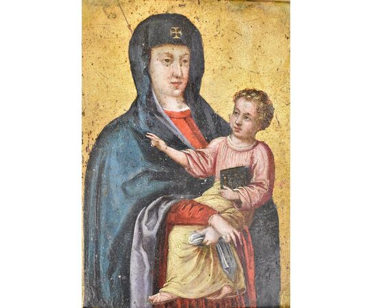 ANCIENT PAINTINGS, LITTLE RAMINO WITH MADONNA AND CHILD, SEVENTEENTH CENTURY, OIL ON COPPER. (QREL322)     
