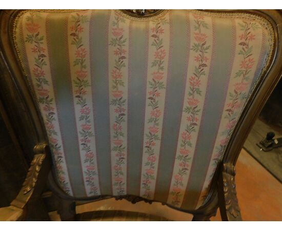 panc70 pair of golden Louis XV style armchairs, cm 65 x 60 prof.     