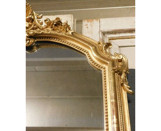 specc421 - specchiera in legno dorato, epoca '800, cm L 87 x H 142