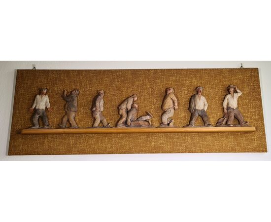 217 scultura bassorilievo in terracotta di  Cleto TOMBA 