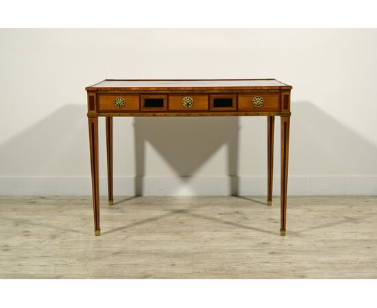 French wooden center desk, late 18th century     