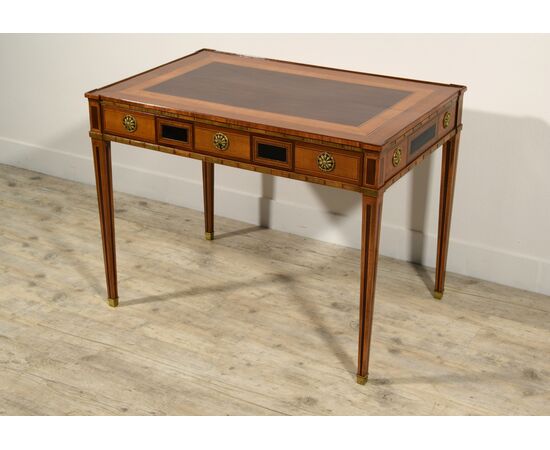 French wooden center desk, late 18th century     