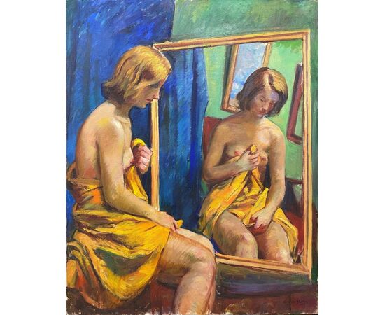 Scuola catalana (anni '50) - Nudo davanti allo specchio