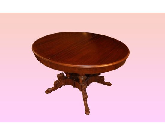 Tavolo ovalino francese del 1800 in legno di mogano stile Luigi Filippo