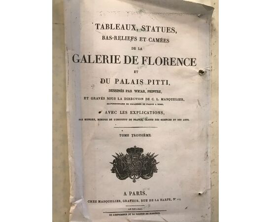 Incisione Tobia e L'Angelo XIX secolo Palazzo Pitti 