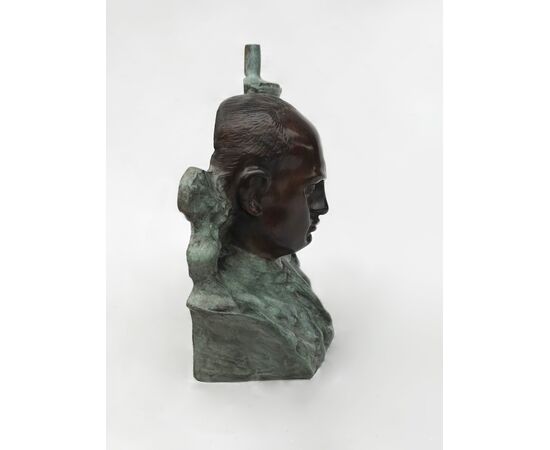 Bronze bust of Mussolini 20th century     