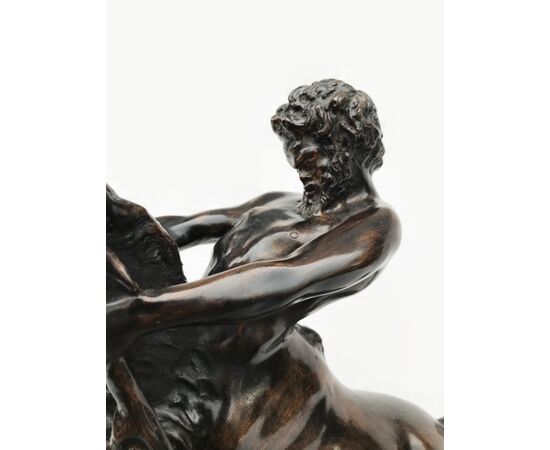 Bronze sculpture &quot;Centaur fighting with the moose&quot; 20th century     