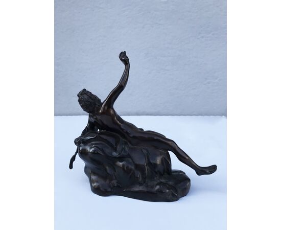 Bronze sculpture &quot;Resting Satyr&quot; mid 20th century     