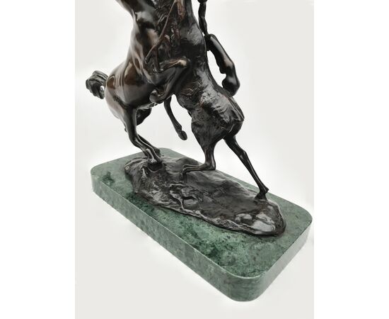 Bronze sculpture &quot;Centaur fighting with the moose&quot; 20th century     