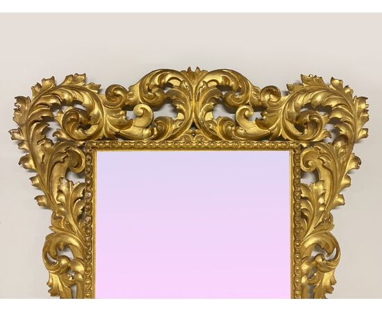 Specchio con foglie a doratura oro metà XIX secolo