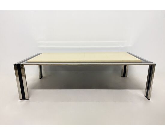 Parchment and steel coffee table 1970     