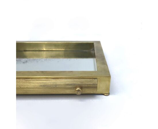Vintage tray - brass and mirror - 1970s     