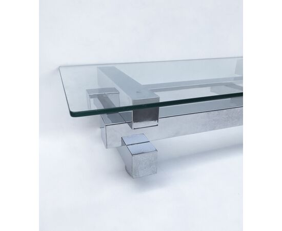 Coffee table - David Hicks - acciaio e cristallo