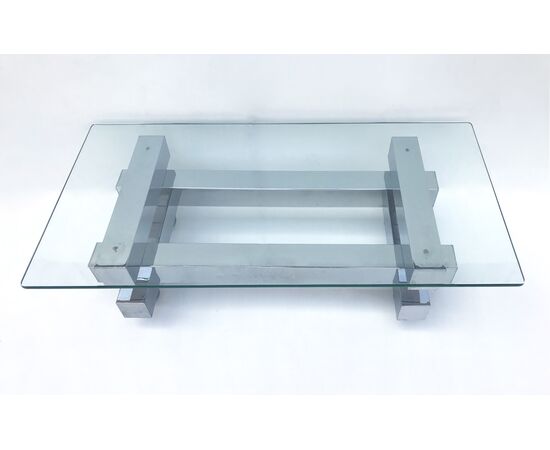 Coffee table - David Hicks - steel and crystal     