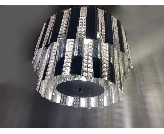 Hanging chandelier - Swarovski crystal and steel     