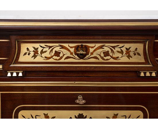 Antique Napoleon III French secretaires in mahogany with gilt bronze grafts. Period 19th century.     