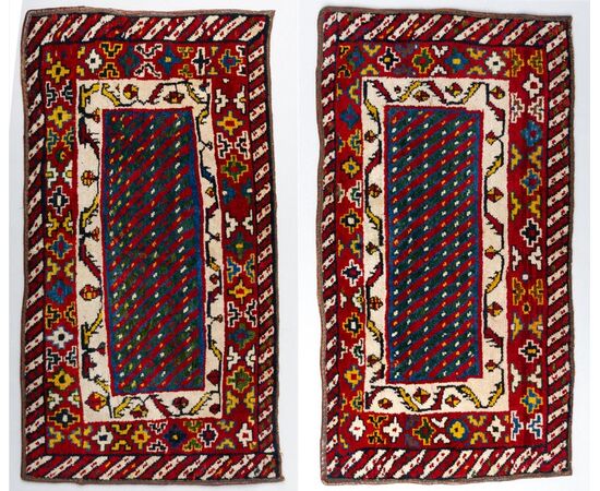 Coppia piccoli tappeti o scendiletti GASHGAI o Kashkai - n. 1197 -