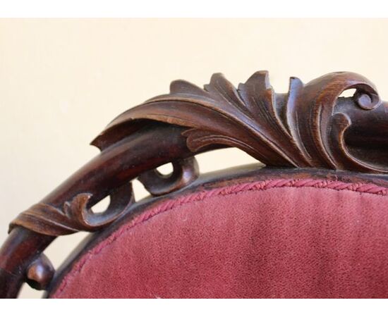 French Pair of armchairs in mahogany, antique armchairs